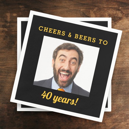 Cheers & Beers 40 jaar oude verjaardag foto Servet