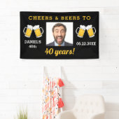 Cheers & Beers 40 Jaar Verjaardag Foto Keepsake Spandoek (Insitu)