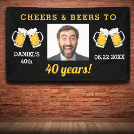 Cheers & Beers 40 Jaar Verjaardag Foto Keepsake Spandoek