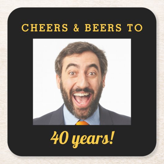 Cheers & Beers 40e verjaardag Foto Milestone Kartonnen Onderzetters (Voorkant)