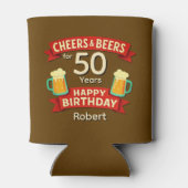 Cheers & Beers 50 jaar Happy Birthday NAAM Blikjeskoeler (Achterkant)