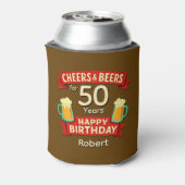 Cheers & Beers 50 jaar Happy Birthday NAAM Blikjeskoeler (Blikje Achterkant)