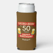 Cheers & Beers 50 jaar Happy Birthday NAAM Seltzer Blikjeskoeler (Seltzer Voorkant)