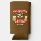 Cheers & Beers 50 jaar Happy Birthday NAAM Seltzer Blikjeskoeler (Achterkant)