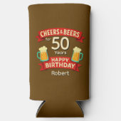 Cheers & Beers 50 jaar Happy Birthday NAAM Seltzer Blikjeskoeler (Voorkant)