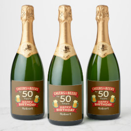Cheers & Beers 50 jaar Happy Birthday NAAM Sparkling Wijnetiket