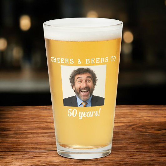 Cheers & Beers 50 jaar oude verjaardag foto Glas
