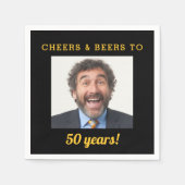 Cheers & Beers 50 jaar oude verjaardag foto Servet (Voorkant)
