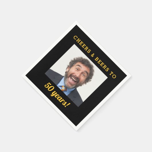 Cheers & Beers 50 jaar oude verjaardag foto Servet (Hoek)