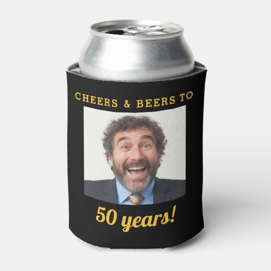 Cheers & Beers 50 Jaar Verjaardag Foto Keepsake Blikjeskoeler (Blikje Voorkant)