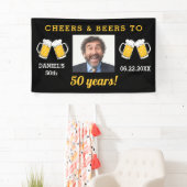 Cheers & Beers 50 Jaar Verjaardag Foto Keepsake Spandoek (Insitu)