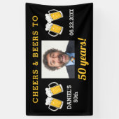 Cheers & Beers 50 Jaar Verjaardag Foto Keepsake Spandoek (Verticaal)