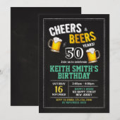 Cheers & Beers 50e verjaardag uitnodiging - Elke l (Voorkant / Achterkant)