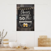 Cheers & Beers 50e welkomstteken 20x30 Poster (Keuken)