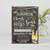 Cheers & Beers 50th Birthday Uitnodiging (Staand voorkant)