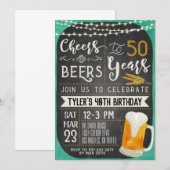 Cheers & Beers 50th Birthday Uitnodiging (Voorkant / Achterkant)