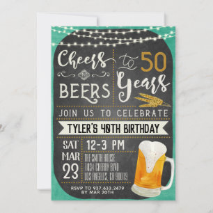 Cheers & Beers 50th Birthday Uitnodiging