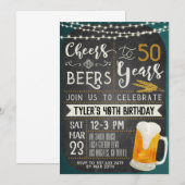 Cheers & Beers 50th Birthday Uitnodiging (Voorkant / Achterkant)