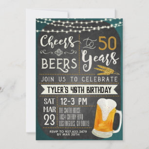 Cheers & Beers 50th Birthday Uitnodiging