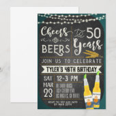 Cheers & Beers 50th Birthday Uitnodiging (Voorkant / Achterkant)