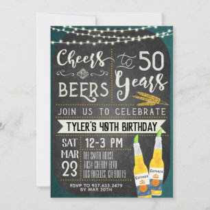 Cheers & Beers 50th Birthday Uitnodiging