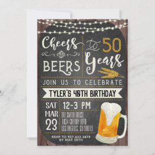 Cheers & Beers 50th Birthday Uitnodiging