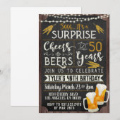 Cheers & Beers 50th Birthday Uitnodiging (Voorkant / Achterkant)