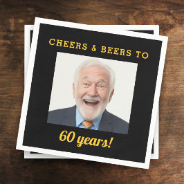 Cheers & Beers 60 jaar oude verjaardag foto Servet