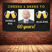 Cheers & Beers 60 Jaar Verjaardag Foto Keepsake Spandoek