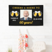 Cheers & Beers 60 Jaar Verjaardag Foto Keepsake Spandoek (Insitu)