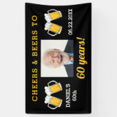 Cheers & Beers 60 Jaar Verjaardag Foto Keepsake Spandoek (Verticaal)