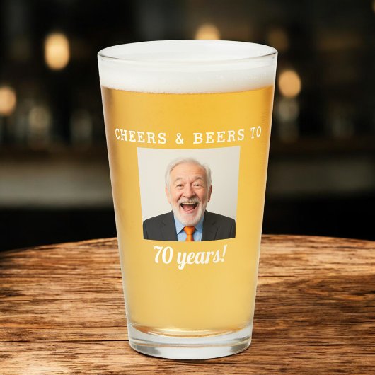 Cheers & Beers 70 jaar oude verjaardag foto Glas