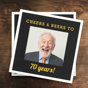 Cheers & Beers 70 jaar oude verjaardag foto Servet