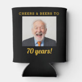 Cheers & Beers 70 Jaar Verjaardag Foto Keepsake Blikjeskoeler (Achterkant)