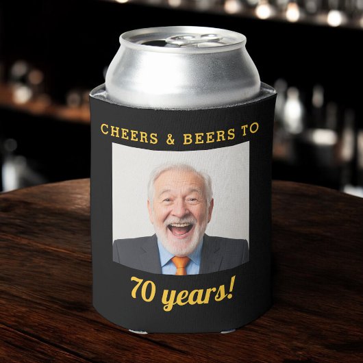 Cheers & Beers 70 Jaar Verjaardag Foto Keepsake Blikjeskoeler