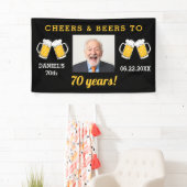 Cheers & Beers 70 Jaar Verjaardag Foto Keepsake Spandoek (Insitu)