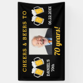 Cheers & Beers 70 Jaar Verjaardag Foto Keepsake Spandoek (Verticaal)