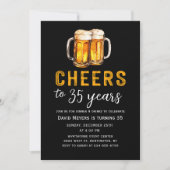 Cheers Beers Adult Birthday Party Uitnodiging (Voorkant)