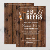 Cheers & Beers BBQ Birthday Party 30th 60th Invite Kaart (Voorkant / Achterkant)