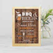 Cheers & Beers BBQ Birthday Party OM HET EVEN WELK Kaart (Staand voorkant)