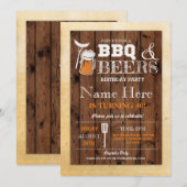 Cheers & Beers BBQ Birthday Party OM HET EVEN WELK Kaart (Voorkant / Achterkant)