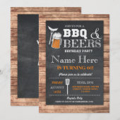 Cheers & Beers BBQ Verjaardagsfeest ELKE LEEFTIJD Kaart (Voorkant / Achterkant)