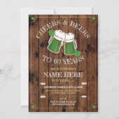 Cheers Beers Birthday Party St Patricks Day Wood Kaart (Voorkant)