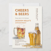 Cheers & Beers Elk Leeftijd Brouwerij Thema Verjaa Kaart (Voorkant)