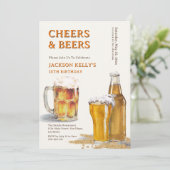 Cheers & Beers Elk Leeftijd Brouwerij Thema Verjaa Kaart (Staand voorkant)