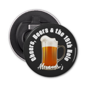 Cheers Beers en de 19e hole Golf Balls Bottle O Button Flesopener
