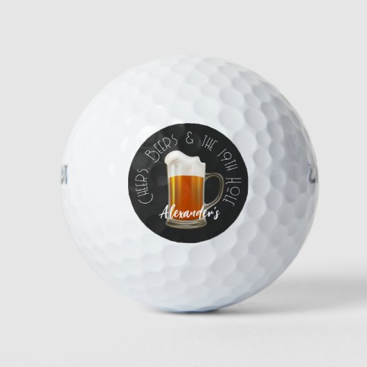 Cheers Beers en de 19e hole Golf Balls Golfballen (Voorkant)