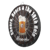 Cheers Beers en de 19e hole Golf Balls Wood Dartbord (Voorkant Rechts)