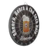 Cheers Beers en de 19e hole Golf Balls Wood Dartbord (Voorkant Links)