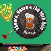 Cheers Beers en de 19e hole Golf Balls Wood Dartbord